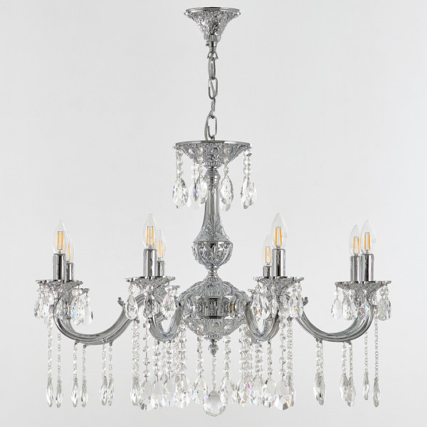 Люстра с хрустальными подвесками AL78101/8/250 A Ni Bohemia Ivele Crystal