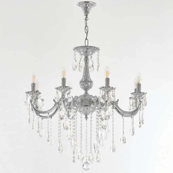 Люстра с хрустальными подвесками AL78101/8/250 B Ni Bohemia Ivele Crystal