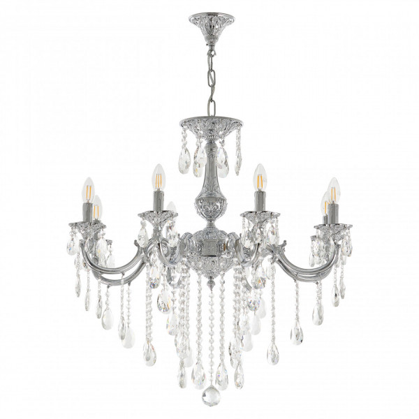 Люстра с хрустальными подвесками AL78101/8/250 B Ni Bohemia Ivele Crystal
