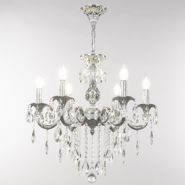 Люстра с хрустальными подвесками AL79101/6/175 B Ni Bohemia Ivele Crystal