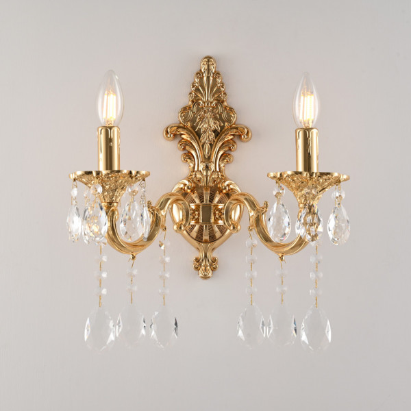 Бра с хрустальными подвесками AL7801B14/2/175 A G Bohemia Ivele Crystal