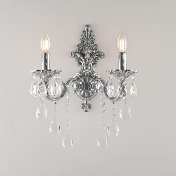 Бра с хрустальными подвесками AL7801B14/2/175 B Ni Bohemia Ivele Crystal