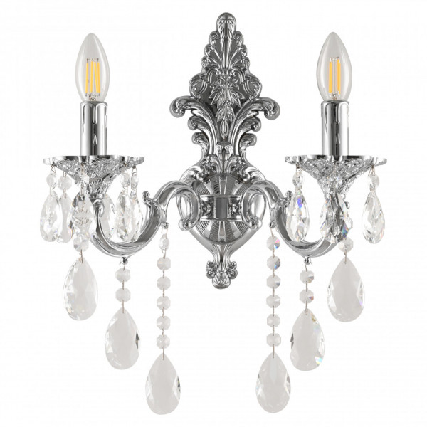 Бра с хрустальными подвесками AL7801B14/2/175 B Ni Bohemia Ivele Crystal