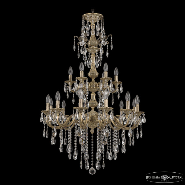Люстра бронзовая с хрусталём 72101/12+6/250/XL/2d B FP