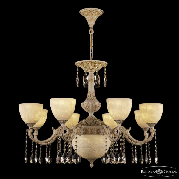 Люстра с хрустальными подвесками AL78101P/8/250 A WMG P1 U Rose Bohemia Ivele Crystal