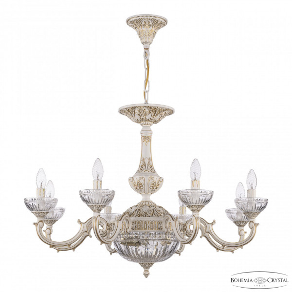 Люстра с хрустальными плафонами AL78101P/8/250 WMG P Clear/M-1G Bohemia Ivele Crystal