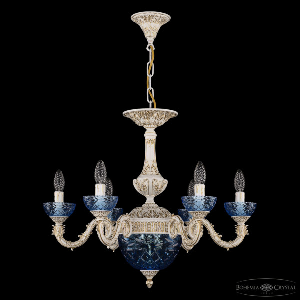 Люстра с хрустальными подвесками AL79101P/6/175 WMG P Aquamarine/M-1F Bohemia Ivele Crystal