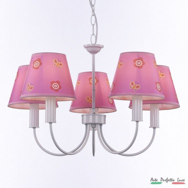 Люстра с абажурами для детской комнаты  APL2231629/5 PINK Arte Perfetto Luce