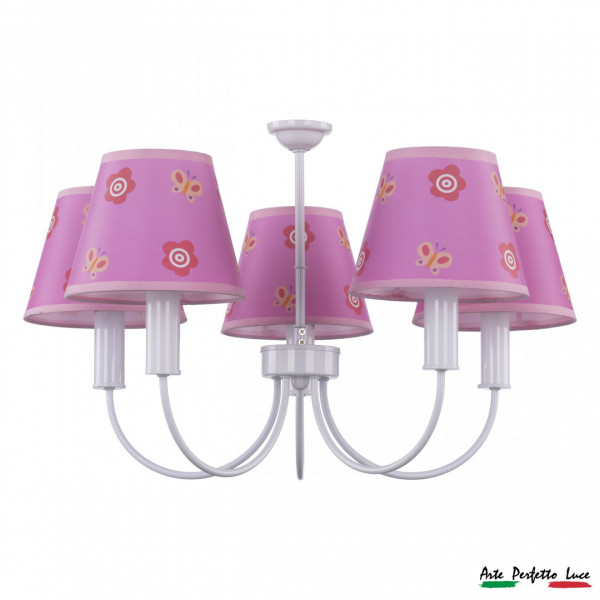 Люстра с абажурами для детской комнаты  APL2231629/5 PINK Arte Perfetto Luce